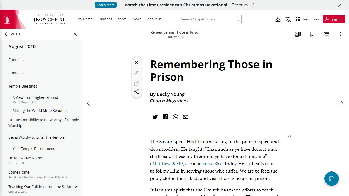 Remembering Those in Prison - The Church of Jesus Christ of Latter-day ...